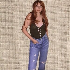 Olive green bodysuit